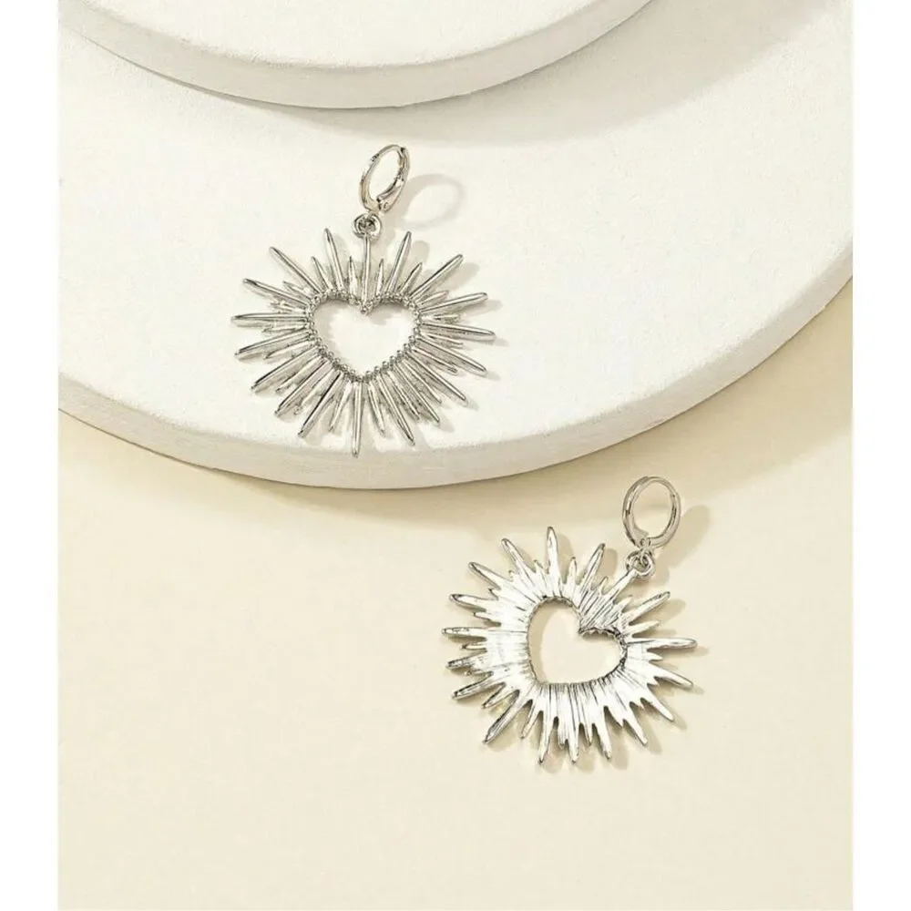 Heart Sunburst Earrings